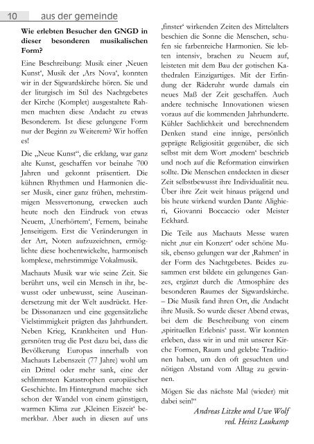 Gemeindebrief "Wir" - Ausgabe 03/18