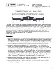 FORKLIFT SPREADER BAR - Model 1150CH SAFETY ...