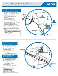 Genie Western Washington Facility Maps & Directions