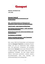 - 1 - PRESSE-INFORMATION ISM 2008 Genuport ... - genuport.de