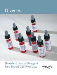 Reagent Red Blood Cells Brochure - Immucor, Inc.