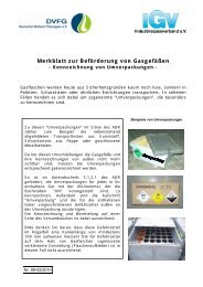 Merkblatt zur Beförderung von Gasgefäßen - IGV