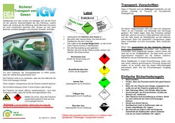 Sicherer Transport von Gasen Label TTransport- Vorschriften ... - IGV