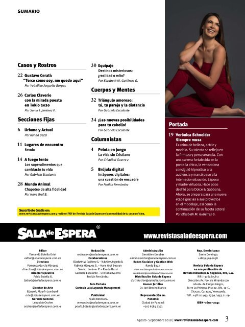 Revista Sala de Espera Venezuela Nro. 160 agosto 2018