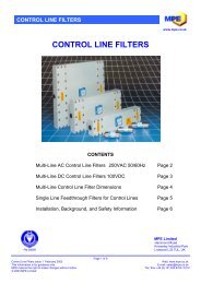 CONTROL LINE FILTERS - EMCIA