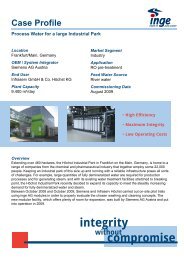 Case Profile Process Water for a large Industrial Park - Inge AG