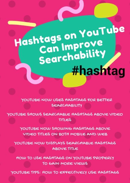 Hashtags on YouTube Can Improve Searchability