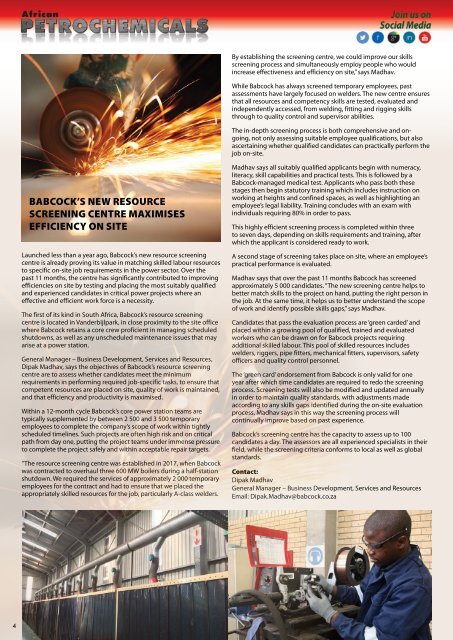 African Petrochemicals July/ Aug Edition 15_4  {2018}