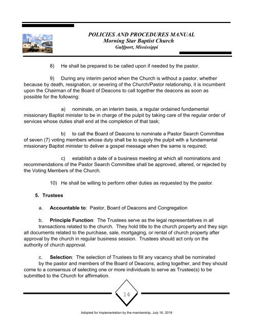 MSBC Policy and Procedures 16July2018