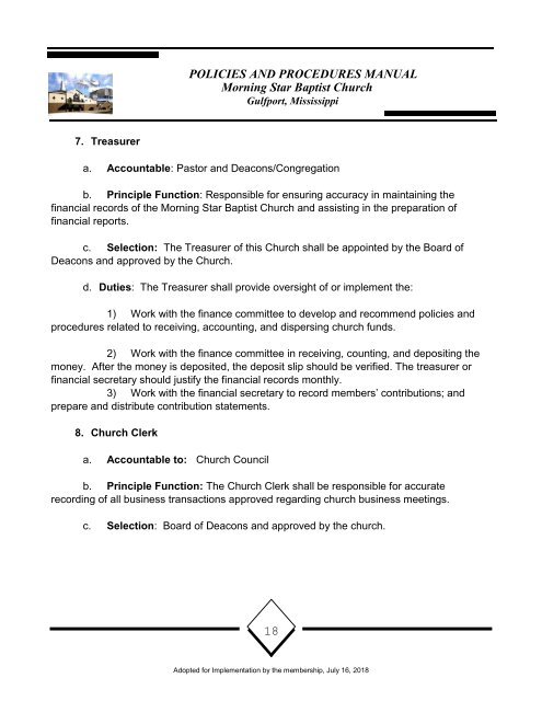MSBC Policy and Procedures 16July2018