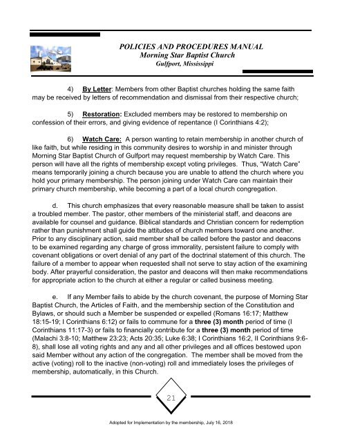 MSBC Policy and Procedures 16July2018