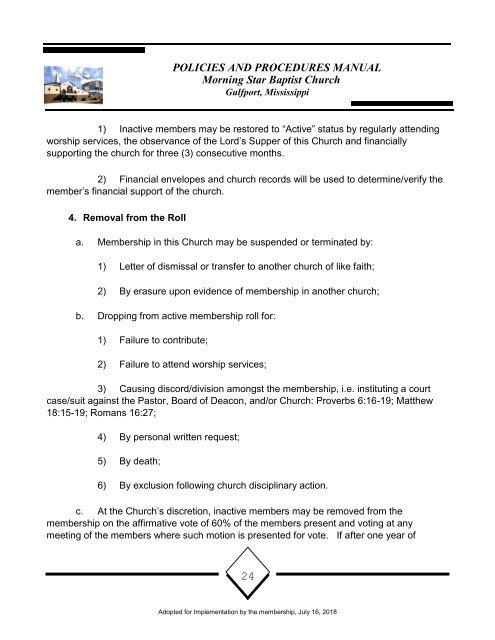 MSBC Policy and Procedures 16July2018