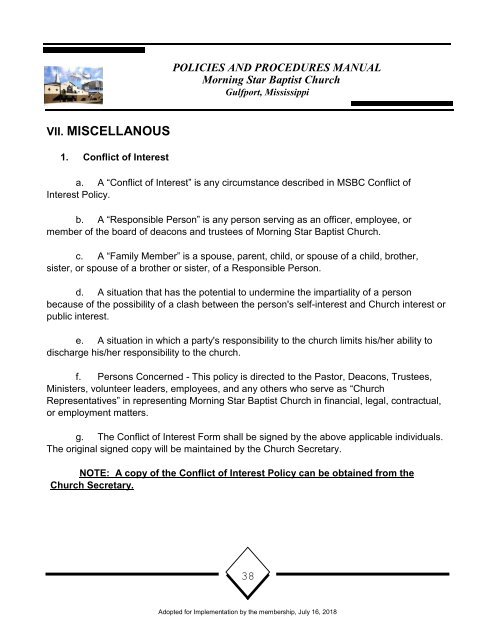 MSBC Policy and Procedures 16July2018