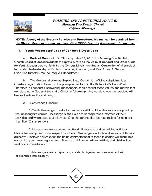 MSBC Policy and Procedures 16July2018