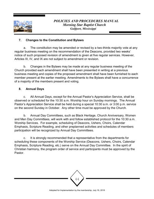 MSBC Policy and Procedures 16July2018