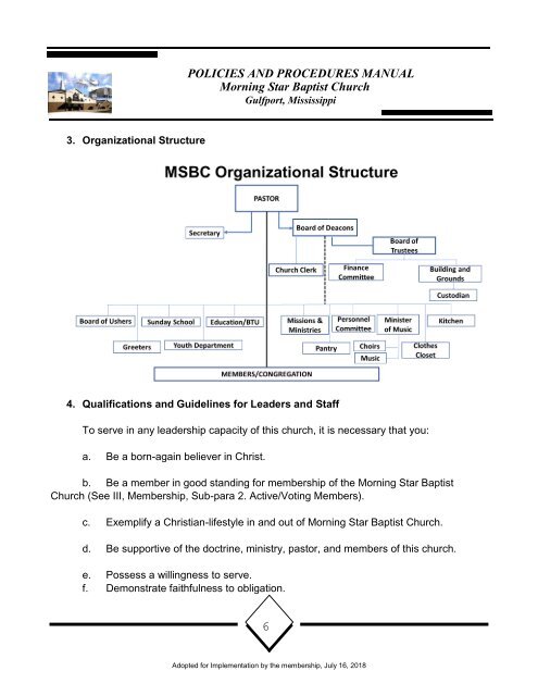 MSBC Policy and Procedures 16July2018