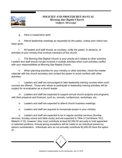 MSBC Policy and Procedures 16July2018