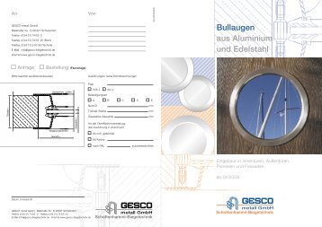 Bullaugen aus Aluminium und Edelstahl - GESCO metall GmbH