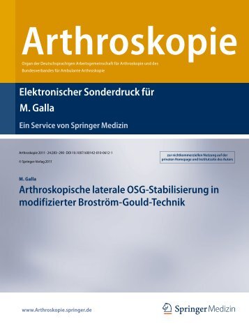 Arthroskopische laterale OSG-Stabilisierung in modifizierter ...