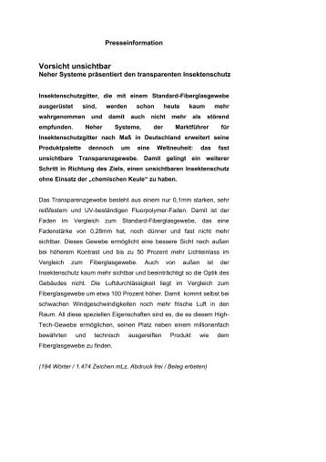 PDF-Download - Neher Insektenschutz