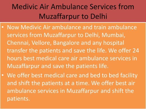 Medivic Air Ambulance Services from Darbhanga to Delhi