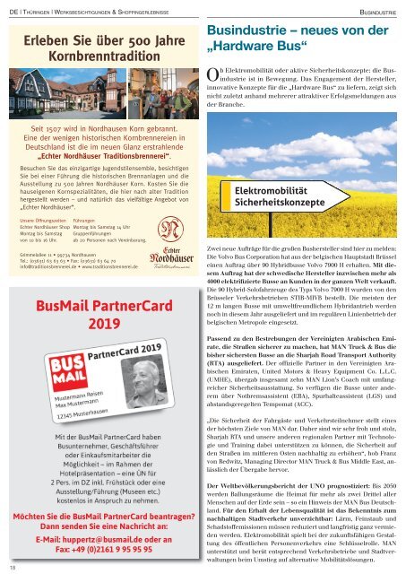 BusMail Reisetipps, Ausgabe September 2018