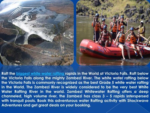 Book simple and affordable Victoria Fall tour packages for your romantic holiday and family trip with Shockwave Adventures