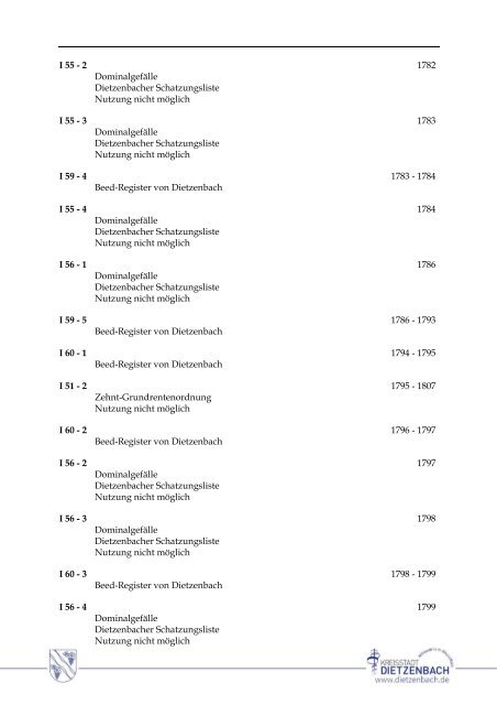 Findbuch des Stadtarchivs Dietzenbach