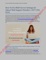 1877-503-0107 | How To Fix IMAP Server Settings for Yahoo! Mail Support Number 