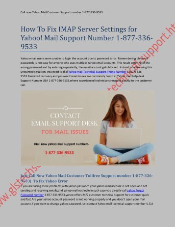 1877-503-0107 | How To Fix IMAP Server Settings for Yahoo! Mail Support Number 