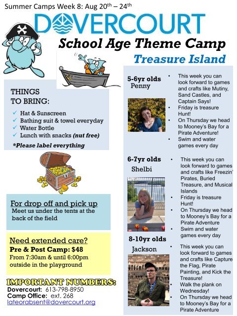 Dovercourt Summer Camps 2018 Week 8 newsletter