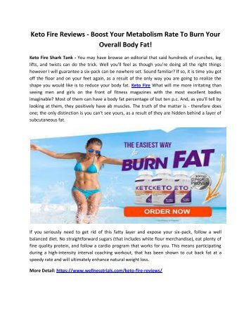  Keto Fire Benefits - Gives You Slim & Attractive Figure!