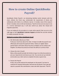 How to create Online QuickBooks Payroll?