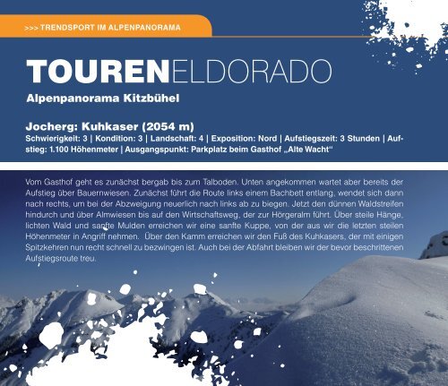 trendguide Sports Alpenpanorama Kitzbühel Winter 2011/2012