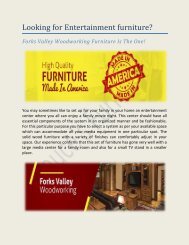 Forks Valley Woodworking Furniture | Deuces Furniture