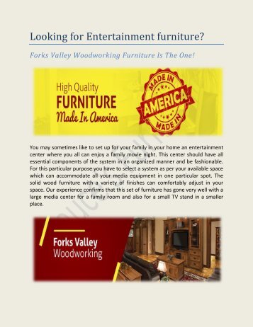 Forks Valley Woodworking Furniture | Deuces Furniture