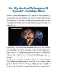 Dystonia Causes And Treatments