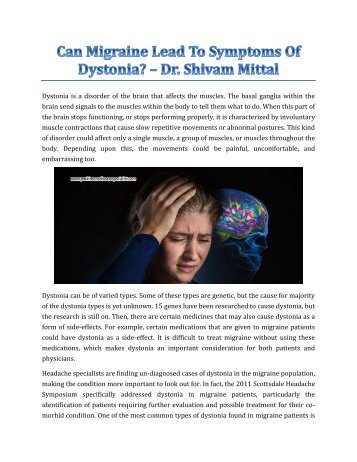 Can Migraine Lead To Symptoms Of Dystonia