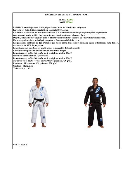 catalogue sabretooth judo+jiu jitsu+BJJ saison 2018-2019