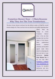 Frameless Shower Door – 3 Main Reasons Why They Are The True Trendsetters