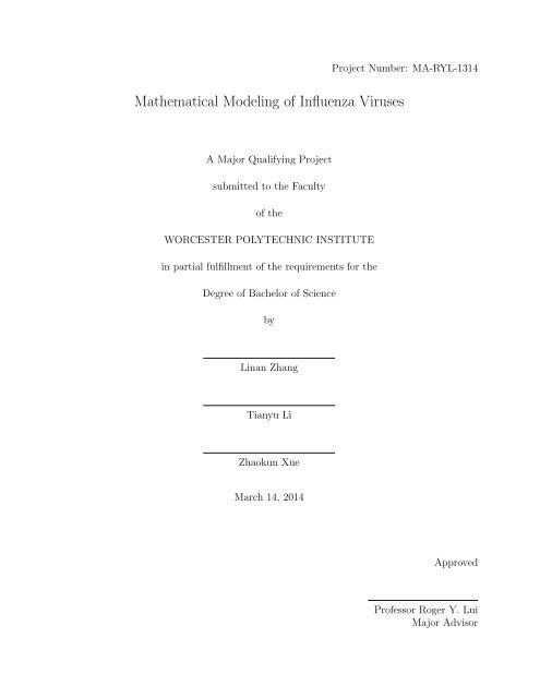 Mathematical Modeling of Influenza Viruses