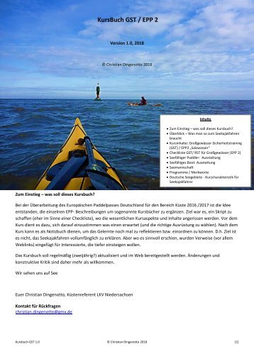 Kursbuch Großgewässer Sicherheitstraining (EPP 2)