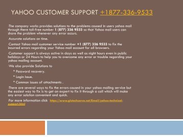 Yahoo customer support +1 877-336-9533