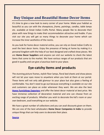 Buy Unique and Beautiful Home Decor Items