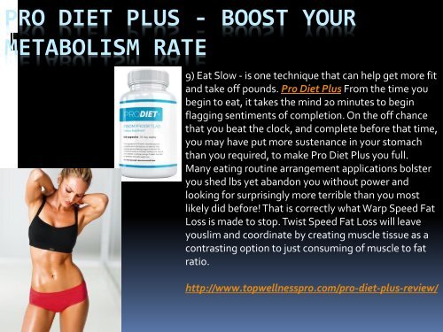 Pro Diet Plus - Boost Your Metabolism Rate