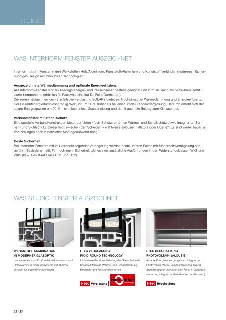 Verglasung I-tec - Internorm-Fenster AG