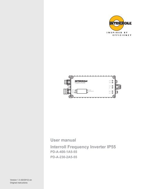 User manual Interroll Frequency Inverter IP55