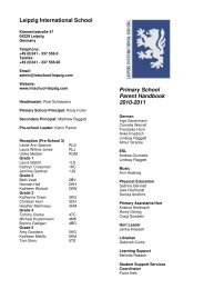 Parent Handbook 10-11 - Leipzig International School