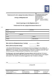 Förderverein für die Leipzig International School e.V. Antrag auf ...