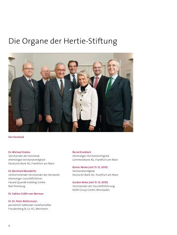Die Organe der Hertie-Stiftung - Gemeinnützige Hertie-Stiftung
